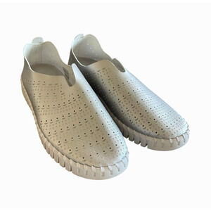 ILSE JACOBSEN HORNBAEK Size EU 40/9.5-10 Silver Slip-On Flats Comfort Shoes NEW